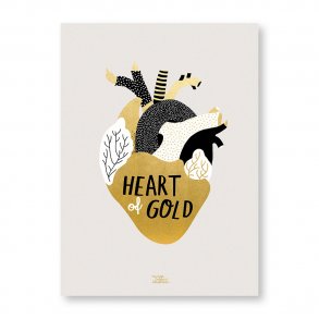 Michelle Carlslund - Plakat - 50 x 70 cm - Hjerte af guld