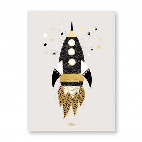 Michelle Carlslund - Plakat - 50 x 70 cm - Guld - Rumskib