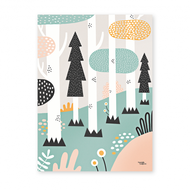 Michelle Carlslund - Plakat - 30 x 40  cm - Forest - pastel
