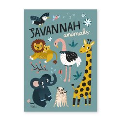 Michelle Carlslund - Plakat - 50 x 70 cm - Savannah animals