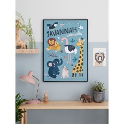 Michelle Carlslund - Plakat - 50 x 70 cm - Savannah animals