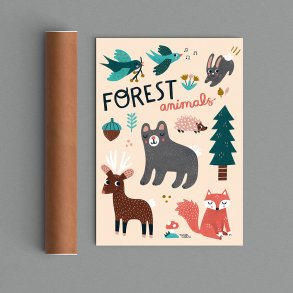 Michelle Carlslund - Plakat - 50 x 70 cm - Forest animals