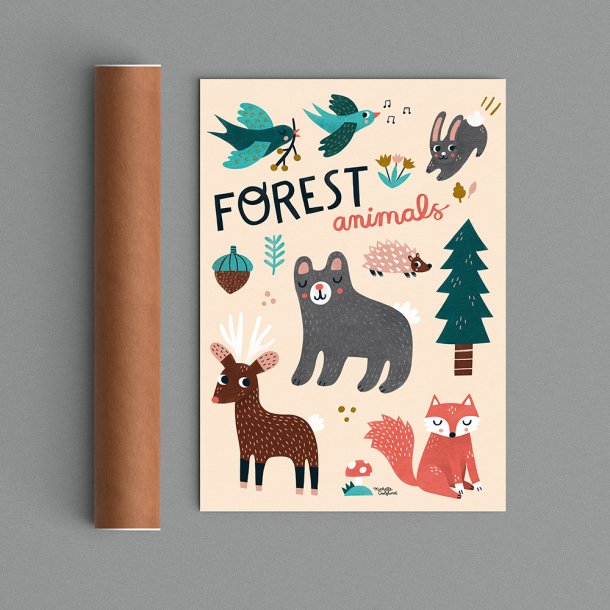 Michelle Carlslund - Plakat - 50 x 70 cm - Forest animals