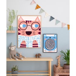 Michelle Carlslund - Plakat - 50 x 70 cm - Reading Tiger