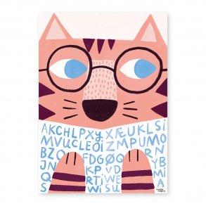 Michelle Carlslund - Plakat - 30 x 40 cm - Reading Tiger