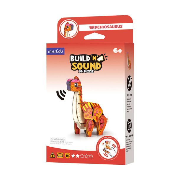 mierEdu - 3D puslespil med lyd - Brachiosaurus