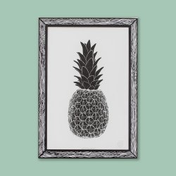 Marke Newton - A3 Print - Black Pi&#241;a Pineapple