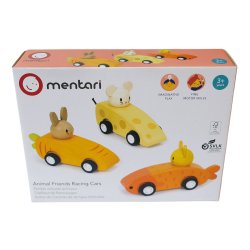 Mentari - 3 racerbiler med optræk - Dyrevenner