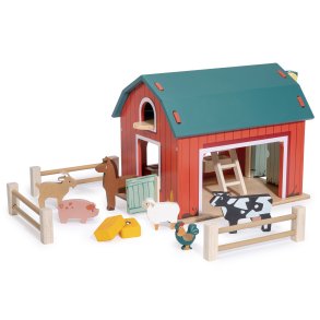 Mentari - Stor rød stald med dyr