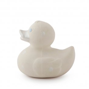 Oli & Carol - Lille Badeand - Hvid m. sølv prikker 8cm.