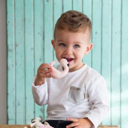 Oli &amp; Carol - Armb&#229;nd i naturgummi - Flamingoen Sky