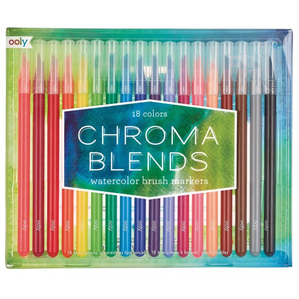 OOLY - Penseltusser 18 stk - Chroma Blends - Vandfarve