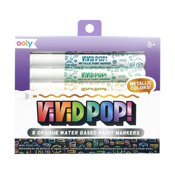 OOLY - Akryl tusser 8 stk - Vivid Pop Metallic