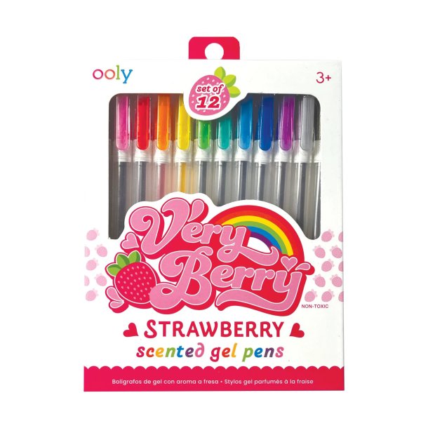 OOLY - Gelpen med duft 12 stk - Very Berry Strawberry