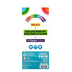 OOLY - Farvekridt 3x6 farver - Easy Grip Colour Burst