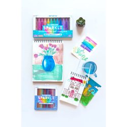 OOLY - Gel farvekridt 12 stk - Rainbow Sparkle Watercolor Metallic