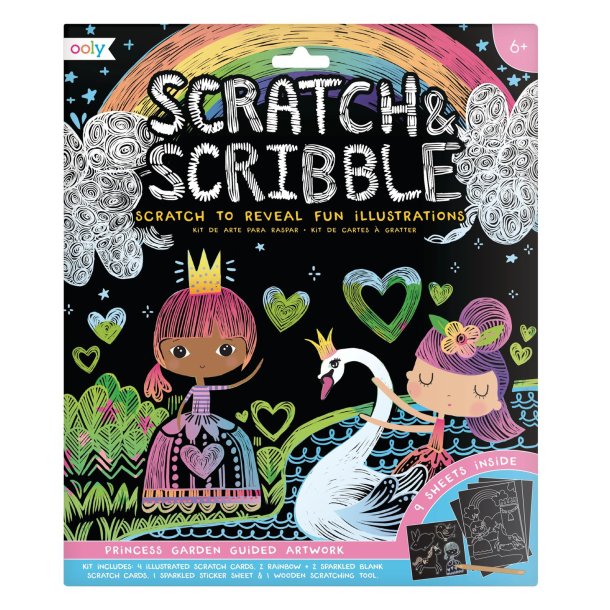 OOLY - Ridsekort - Princess Garden - Scratch &amp; Scribble