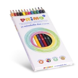 PRIMO - Farveblyanter 12 stk - Minabella - Dobbeltsidet