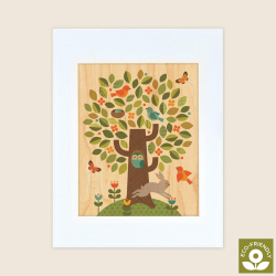 Petit Collage - Stort print p&#229; tr&#230; - Tr&#230;