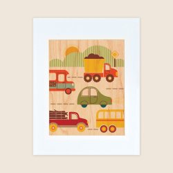 Petit Collage - Stort print p&#229; tr&#230; - P&#229; land