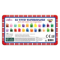 eeBoo - 24 Små akvarelfarveblyanter - Sommerfugle