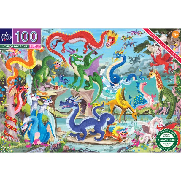 eeBoo - Puslespil 100 brk - Dragernes verden