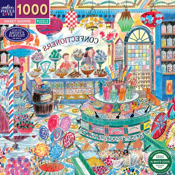 eeBoo - Puslespil 1000 brk - Sweet Shoppe