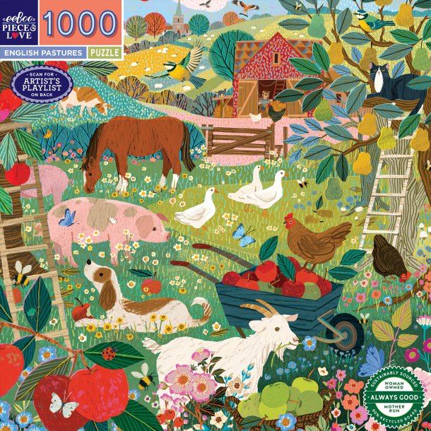 eeBoo - Puslespil 1000 brk - English Pastures