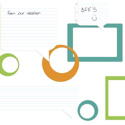 RoomMates - Wallstickers - Notesblok whiteboard - Bl&#229;-Orange
