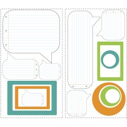 RoomMates - Wallstickers - Notesblok whiteboard - Bl&#229;-Orange