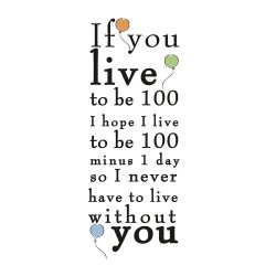 RoomMates - Wallstickers - Peter Plys, Live to be 100, citat