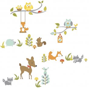 RoomMates - Wallstickers - Skovens ræv og venner