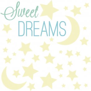RoomMates - Wallstickers - Sweet Dreams- Lyser i mørke