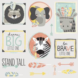 RoomMates - Wallstickers - Vilde dyr i ramme