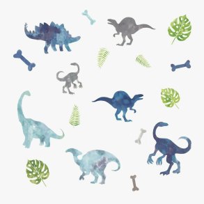 RoomMates - Wallstickers - Akvarel Dinosaurus