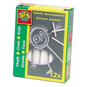 SES Creative - Kridt - 12 stk. hvide