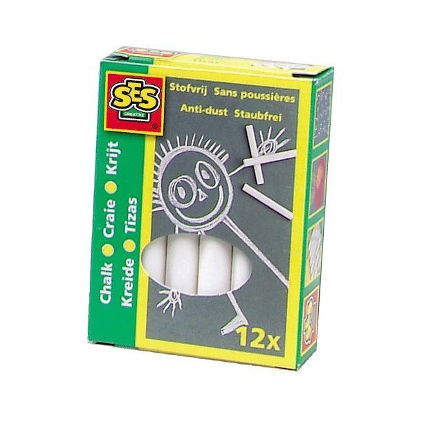 SES Creative - Kridt - 12 stk. hvide