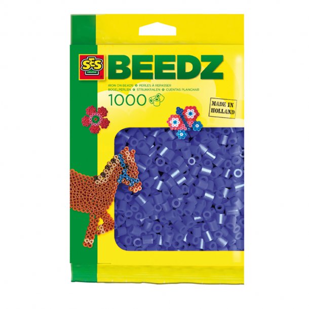 SES Creative - Perler - 1000 stk. m&#248;rkebl&#229;