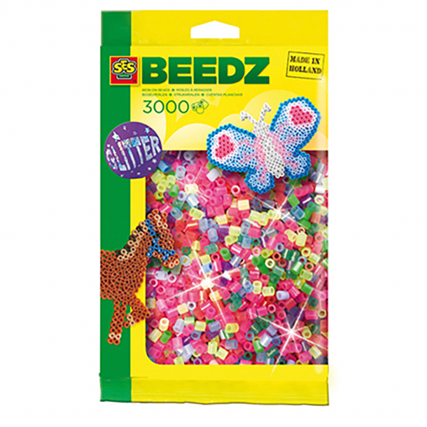 SES Creative - Perler - 3000 stk. glimmer