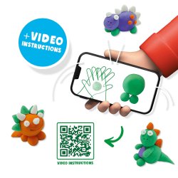 SES Creative - Modellervoks - FunDo dinosaurer 3x90gr 1x40gr