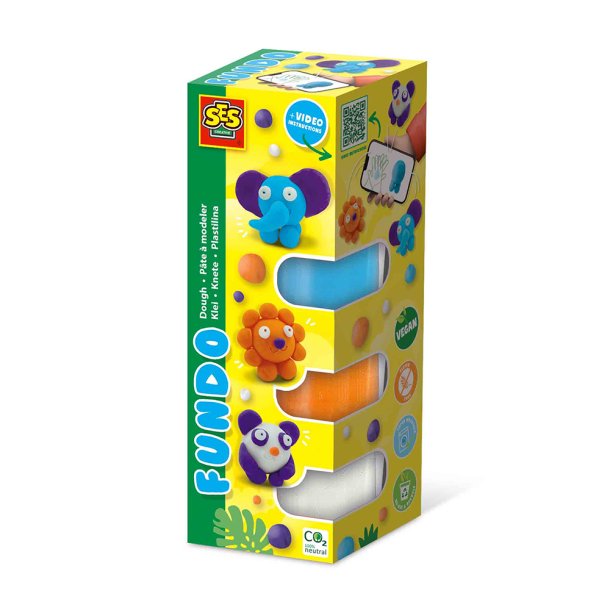 SES Creative - Modellervoks - FunDo vilde dyr 3x90gr-1x40gr