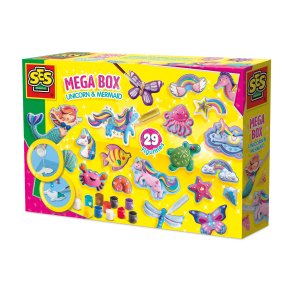 SES Creative - Støb & mal - Megasæt - Enhjørning og havfrue