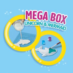 SES Creative - Støb &amp; mal - Megasæt - Enhjørning og havfrue