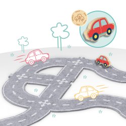 SES Creative - Filt vejbane med bil 40 dele