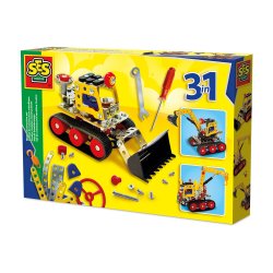 SES Creative - Byggesæt - Arbejdskøretøjer 3i1 - metal