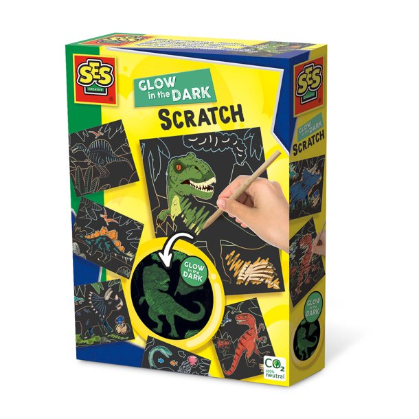 SES Creative - Ridsekort - Selvlysende dinosaurer
