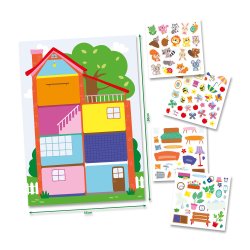 SES Creative - Min f&#248;rste - Plakat med klisterm&#230;rker - Hus