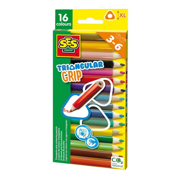 SES Creative - Farveblyanter - trekantede 16 stk