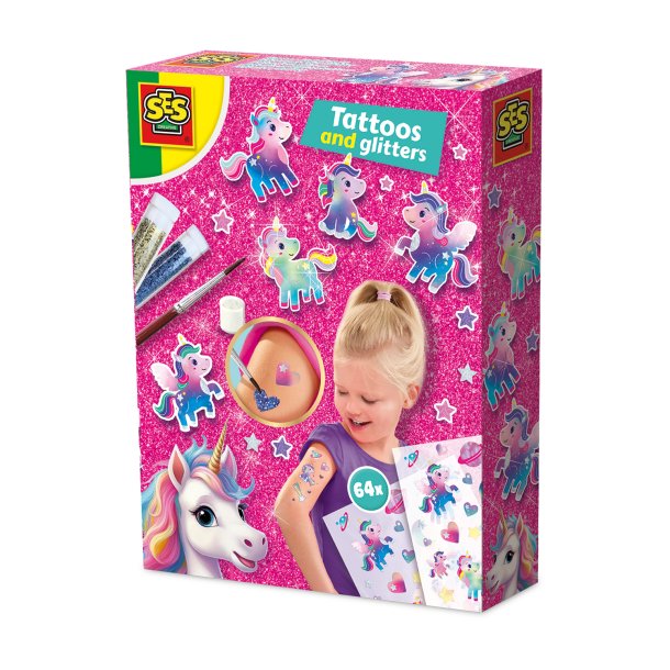 SES Creative - Tatoveringer og glitter - Enhj&#248;rning