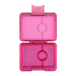 Yumbox - Snack Madkasse m. 3 rum - Sparkle Pink Glitter/Pink